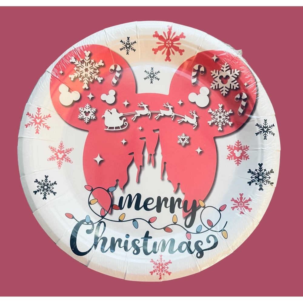 NEW Disney‎ Christmas Paper Plates & Napkins Mickey Mouse Holiday Party Decor - Picture 2 of 5